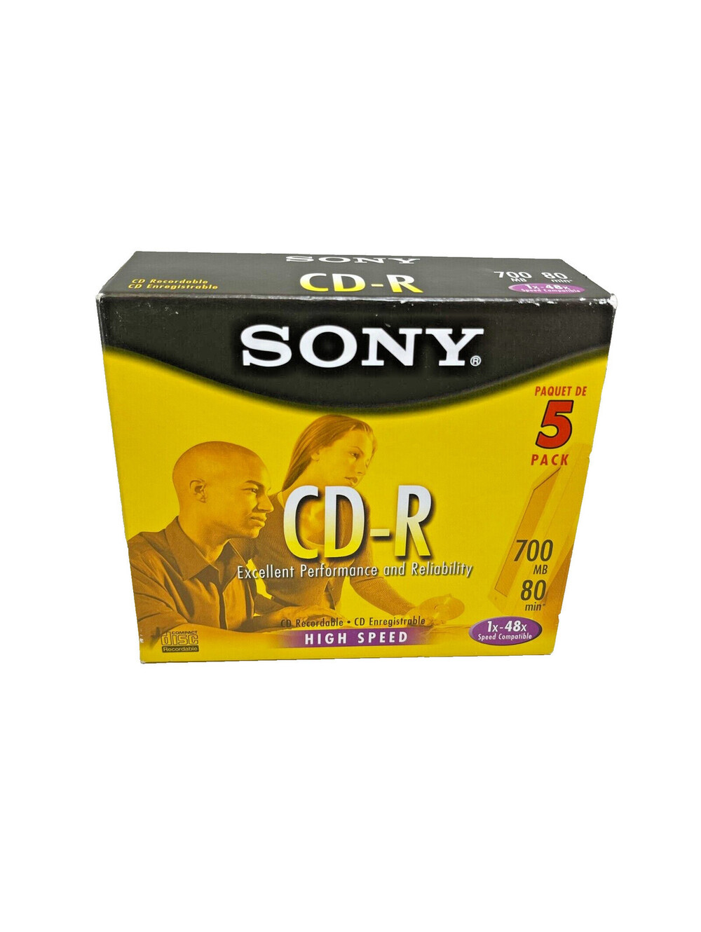 Sony CD-R Audio Recordable 5 Pack 80 Minutes in Slim Jewel Cases 5CRM80L2 NEW